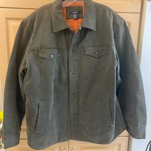 J. Crew Olive Green/ brown Shirt Jacket Shacket Canvas XL mens thick